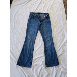SO Gsjc Denim Distressed Wide Leg Jeans Sz 9 Long Y2k 90's
